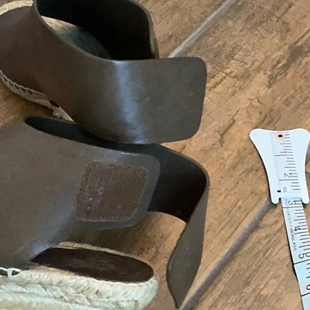 Celine Brown leather wedge espadrilles size 11/41 perfect condition